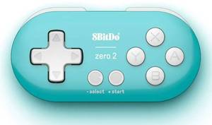 lot 27352 image: Nargos 8Bitdo Zero 2 Bluetooth Key Chain Sized Mini Controller for Nintendo Switch, Windows, Android and macOS (Turquoise Edition) - Retail $20
