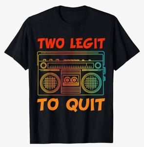 lot 27416 image: Two Legit To Quit Funny Hip Hop Theme 2nd Birthday Costume T-Shirt, Youth L - Retail $20