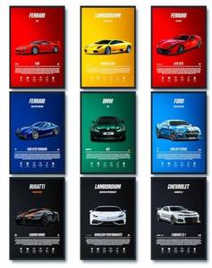 lot 27431 image: 9pcs Super Car Posters for Boys Room, Sports Car Wall Decor, Racing Car Wall Art for Men Guys, Race Cars Pictures Wall Decor for Bedroom Dorm Man Cave (Unframe,8x12inch) - Retail $10