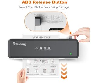 lot 27433 image: Laminator Machine with 5 Laminating Sheets, 9 Inch Thermal Laminating Machine for DocPostersPhotos, Compact Laminator for Home Office School, L421-Grey - Retail $23