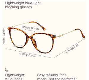 lot 27450 image: Blue Light Blocking Glasses - Trending Round TR90 Frames, Metal Arms, UV400 Protection - Matching Soft Case - Retail $14
