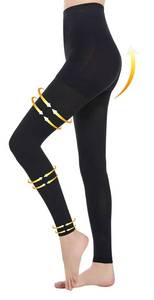 lot 27460 image: Medical Compression Tights Women, 20-30 mmHg Graduated Compression Pantyhose Men, Footless Compression Stockings, High Waist Compression Leggings, Support Hose for Varicose Veins, Edema, Dvt, M - Retail $25