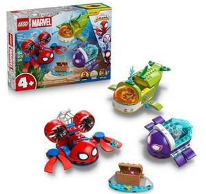 lot 27492 image: LEGO Marvel Spidey and His Amazing Friends Spidey Underwater Vehicles Building Toy for Kids - Super Hero Pretend Play Set for Preschool Boys & Girls, Ages 4 - Gift Idea for Birthdays - 11207 - Retail $35