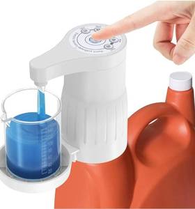 lot 27495 image: Electric Laundry Detergent Pump - Reusable Laundry Detergent Dispenser with Graduated Cup for Liquid Detergent, USB Rechargeable, Ideal for Laundry Room Organization (White) - Retail $30