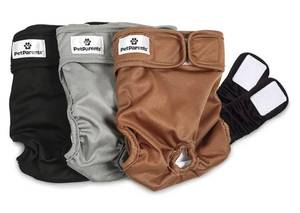 lot 27509 image: Pet Parents Washable Dog Diapers (3pack)  Extendrs� of Durable Doggie Diapers, Premium Dog Diapers Female (Small, Natural) - Retail $24
