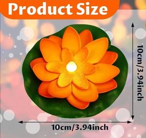 lot 27576 image: 3 PCS Diwali Lotus Decoration, Plastic Foam Flower Artificial Diwali Lotus Lantern, Led Water Sense Lights for Indian Puja Temples Home Outdoor Party Decoration��3.94 Inch��(red, purple, white) - Retail $6