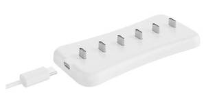 lot 27591 image: USB Under Cabinet Lighting Charging Station with 6 Type-c Charging Ports, Portable Motion Sensor Light Indoor Multi-Light Storage & Charging Base, Reduction in Recharge Duration - Retail $10