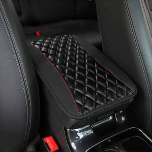 lot 27599 image: Moly Magnolia Car Center Console Cushion Pad, Universal Leather Waterproof Armrest Seat Box Cover Protector, Comfortable Car Decor Accessories Fit for Most Cars, Vehicles, SUVs (Black) - Retail $8