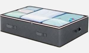 lot 27602 image: 1 Pack Under Bed Storage, 90L Under Bed Storage Containers, Closet Organizers and Storage Bins, Foldable Underbed Storage Bags for Blankets, Towels, Comforter, Sweaters, Pillows-Grey - Retail $6