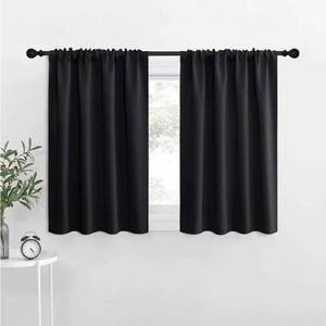 lot 27608 image: NICETOWN Short Curtains 36 inches Long, Black Out RV Bunk Panels, Kitchen Window Curtains Over Sink, Thermal Insulating Blackout DrapesDraperies for Small Window (2 Panels, 42 inches Wide) - Retail $14