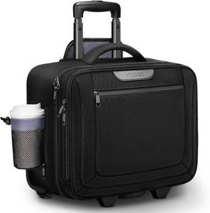 lot 6704 image: $60 Ytonet Rolling Laptop Bag with Cup Holder 17.3 Water-Resistant