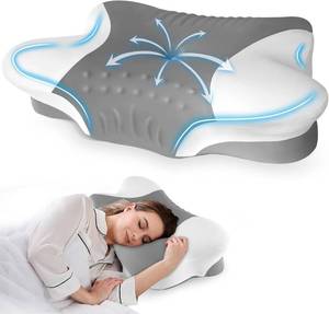 lot 6714 image: Cervical Neck Pain Pillow, Cooling Butterfly for Side Sleepers