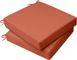 lot 6716 image: $57 AAAAAcessories Outdoor Chair Cushions, 19  x 19 , Set of 2, Rust