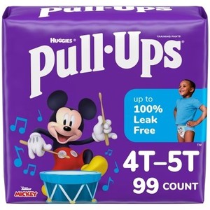 lot 6723 image: $47 HUGGIES Pull-Ups Training Pants Boys 4T-5T Pack of 99