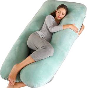 lot 6726 image: Amagoing 55-Inch U-Shaped Pregnancy Pillow, Velvet Cover, Mint