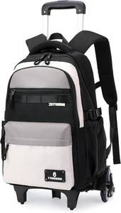 lot 6731 image: ZHANAO Rolling Backpack for Boys Color-Blocking Schoolbag