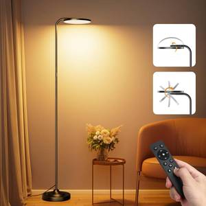 lot 6736 image: $55 SIBRILLE 36W LED Floor Lamp, Dimmable Torchiere with Remote