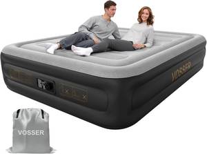 lot 6740 image: $70 Queen Air Mattress with Built-In Pump, 18, Self-Inflation
