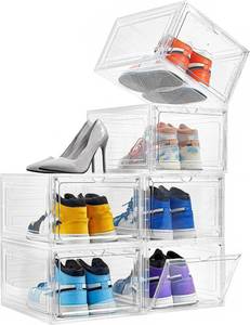 lot 6750 image: Attelite Shoe Box Organizer Set of 6, Stackable Clear-Door (US12)