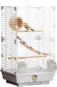 lot 6755 image: Basic Bird Cage, Parrot Cage, 24.8x14.6x11, Ladder, 2 Feeders