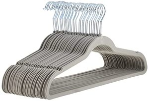 lot 6759 image: Amazon Basics Slim Velvet Non-Slip Suit Hangers Pack 30