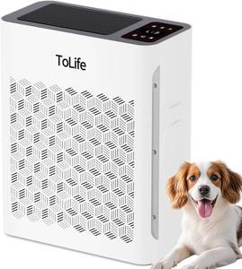 lot 6770 image: $70 Tolife Air Purifier, HEPA, Washable Filter, Sleep Mode, White