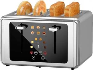 lot 6790 image: $70 WUNLY Smart 4-Slice Toaster with Touch Screen, 1.5 Slots, see note