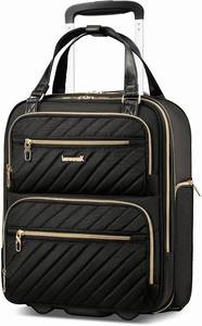 lot 6802 image: $70 LUGGEX Underseat Carry-On Luggage with Wheels, 16-Inch, Black