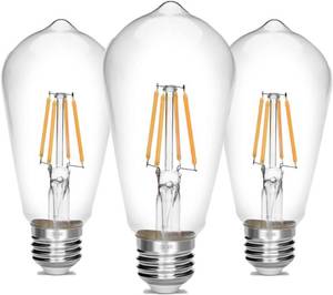 lot 6808 image: LED Edison Bulb, Antique 40W E26 Non-Dimmable 450 lm 2700K Pack 3