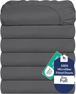 lot 6809 image: Royale Linens 6 Pack Full Fitted Sheet Set - Deep Pocket 16