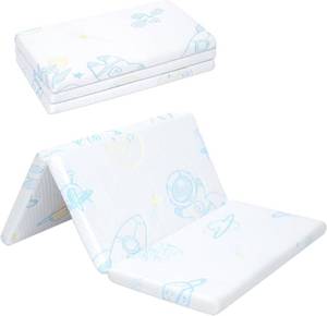 lot 6812 image: Pack and Play Mattress Pad, Trifold Crib 38x26x1.5 Jacquard