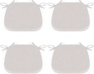 lot 6828 image: $47 Shinnwa Kitchen Chair Cushions, 4 Pack, 15 x 15.5 in, Off White