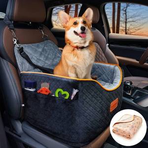 lot 6830 image: $56 AlfaTok Memory Foam Booster Dog Car Seat with Removable Cover