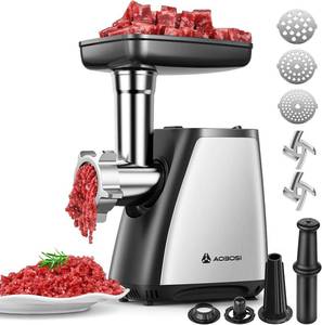 lot 6834 image: $56 AAOBOSI 3-In-1 Electric Meat Grinder 2800W with 2 Blades