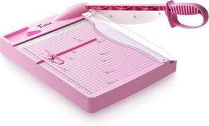 lot 6840 image: Firbon 12 Guillotine Paper Cutter, 30-Sheet Capacity (Pink)