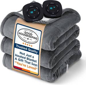 lot 6845 image: $75 Bedsure Electric Blanket KING, Dual Control, Grey (90 x 100)