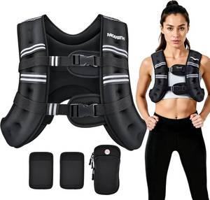 lot 6850 image: PACEARTH Weighted Vest 6-30lb with Reflective Stripe for Workout