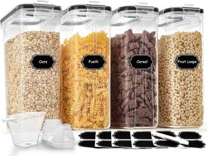 lot 6860 image: Cereal Containers Storage Set, 4L Airtight Food Storage with Lids
