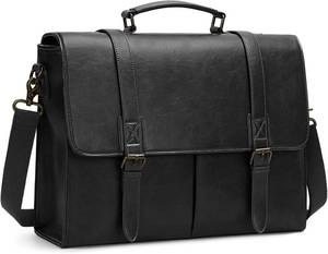 lot 6866 image: RAINSMORE Messenger Bag 15.6 Leather Waterproof Laptop Bag