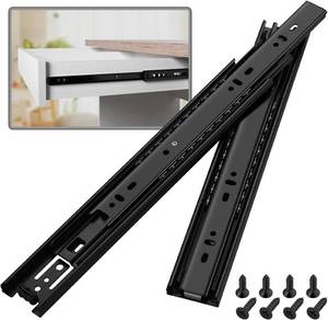 lot 6881 image: 1 Pair Full-Extension Ball Bearing Drawer Slides 22 Inch, Black