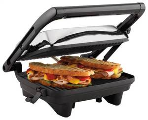 lot 6883 image: Hamilton Beach - Panini Press Gourmet Sandwich Maker - Chrome