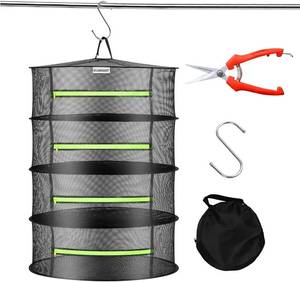 lot 6884 image: Herb Drying Rack - Breathable Mesh, Hanging with Zipper