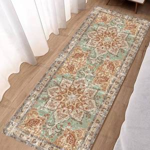lot 6890 image: Vhong Washable Vintage Area Rug 2x6 Brick Non-Slip Runner