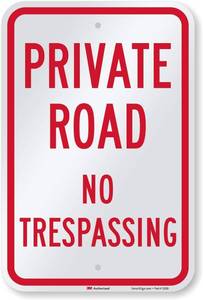 lot 6898 image: SmartSign 18x12 Metal Sign - No Trespassing, 3M Reflective
