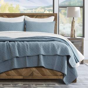 lot 6904 image: $110 EVERGRACE x Kinsey Walsh Quilt Set, Queen Dusty Blue 92x96