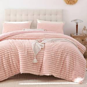 lot 6906 image: $54 Smoofy Fluffy Full Size Comforter Set - 3 Pieces, Blush Pink