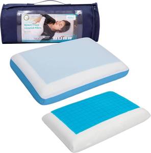 lot 6907 image: $50 Cooling Memory Foam Cervical Pillow for BackSide Sleepers