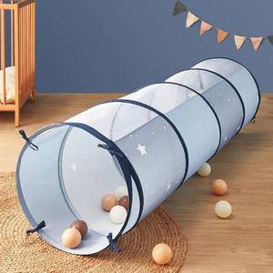lot 6908 image: Tiny Land Kids Play Tunnel Tent 69x18 Foldable, Mesh (Blue)
