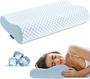 lot 6923 image: Cervical Pillow for Neck Pain Relief, Memory Foam, Ergonomic Blue