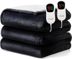 lot 6928 image: $68 Homemate Electric Heated Blanket King 100x90 Dual Control Auto-Off